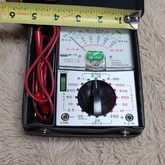 Vintage Universal Multimeter with Red Probes, M75, Made In Japan - Picture 3 of 7